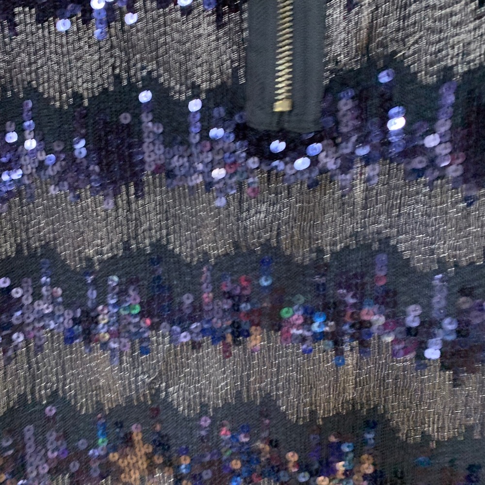 Romeo & Juliet Black Blue Sequin Mini Skirt L - Picture 5 of 5